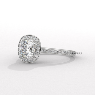 diamond halo charm ring,
modern glow diamond ring
