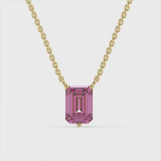 Emerald Cut Diamond Colleen Moissanite Necklace