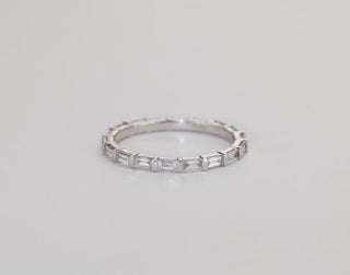 Baguette Cut Bar Eternity Moissanite Diamond Wedding Band