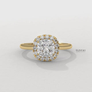 cushion halo engagement solitaire ring, cushion halo bridal solitaire ring