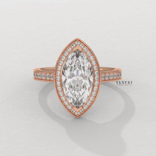 Marquise Halo Engagement Ring
