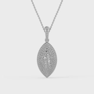 1.15CT Round Cut Diamond Moissanite Leaf Necklace In White Gold