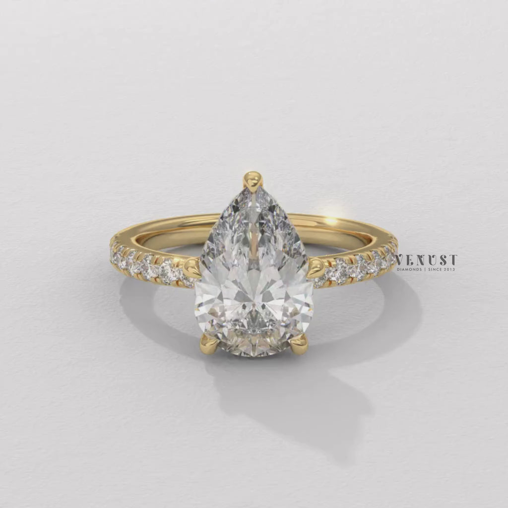 pear comfortable wear pave ring