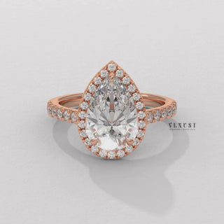 pear halo engagement ring