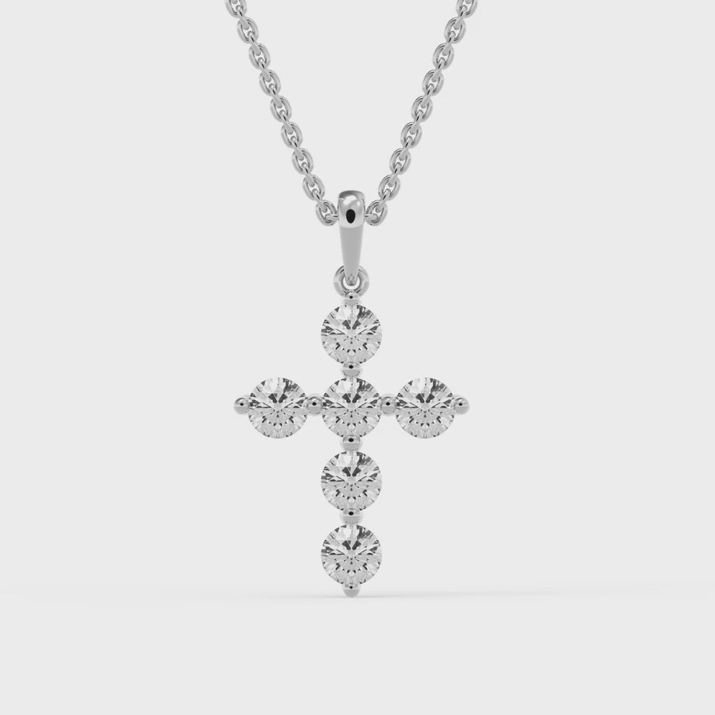 Round Shape Diamond Evangeline Moissanite Necklace For Women