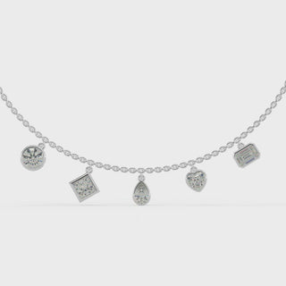 Five Stone Diamond Moissanite Necklace For Women