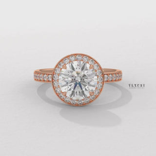 engagement halo ring,  halo ring, rose gold halo ring