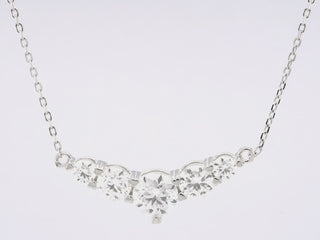 Five Stone Round Shaped Diamond Moissanite Necklace For Women