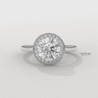 round halo engagement setting, round halo gold setting