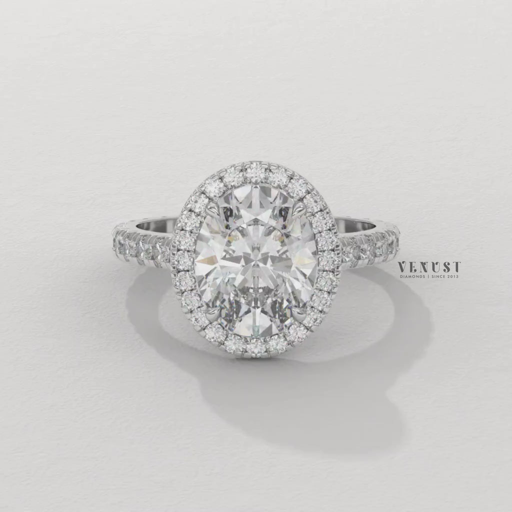 oval halo ring USA, oval halo engagement ring, oval pave engagement ring, oval halo diamond ring, oval moissanite halo ring, oval engagement ring halo style