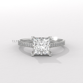 princess cut diamond pave ring
