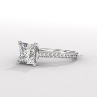 princess cut engagement ring cathedral pave