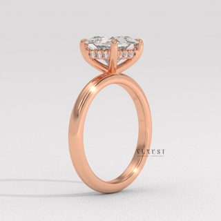 princess cut halo hidden engagement ring