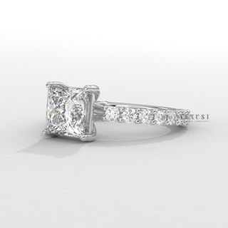 princess cut moissanite ring