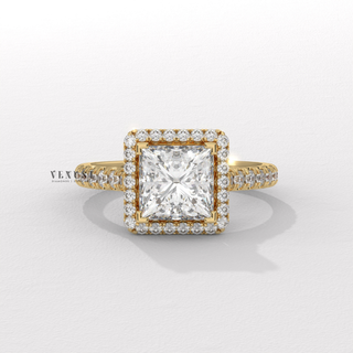princess cut halo ring, princess halo diamond ring