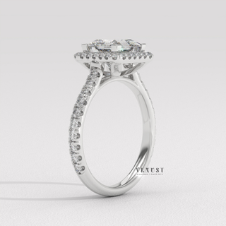 princess halo ring women jewelry, princess halo ring statement piece, princess halo ring iconic design