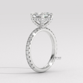 princess pave custom engagement ring