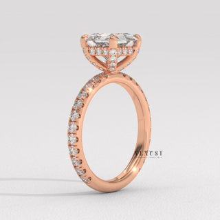 princess pave designer engagement ring