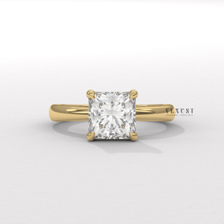princess solitaire engagement ring for women, princess solitaire engagement ring, princess solitaire diamond ring, princess solitaire moissanite ring,