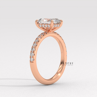 radiant cut eternity ring, radiant cut halo engagement ring