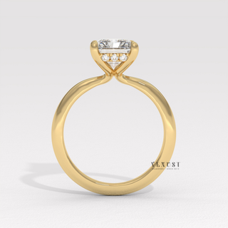 radiant solitaire elegant ring