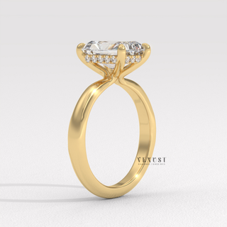 radiant solitaire moissanite engagement ring