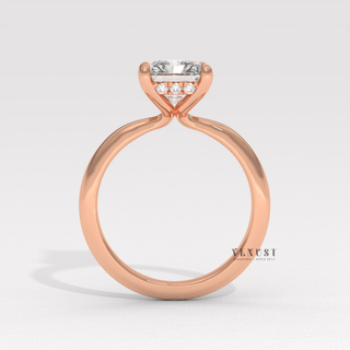 radiant solitaire unique ring for women