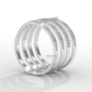 real diamond spiral wedding ring for women