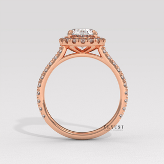 proposal oval halo ring,love symbol oval ring
