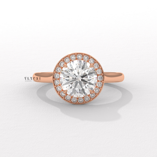 timeless round halo setting, forever round halo setting