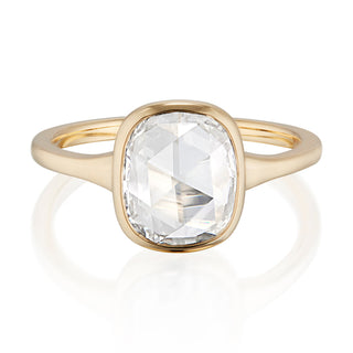 rose cut cushion bezel engagement ring,cushion bezel moissanite ring, cushion rose cut engagement ring, bezel set cushion ring