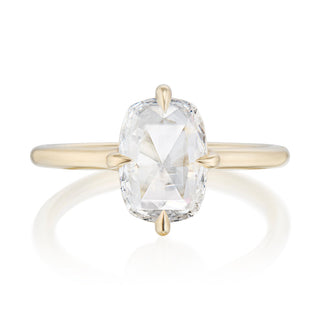 rose cut cushion solitaire ring,solitaire ring ,cushion solitaire ring 