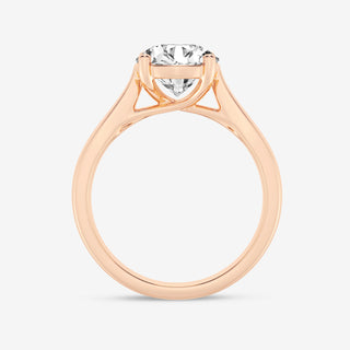 Round Cut Moissanite Diamond Trellis Solitaire Engagement