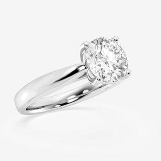 Round Cut Moissanite Diamond Trellis Solitaire Engagement