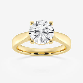 Round Cut Moissanite Diamond Trellis Solitaire Engagement