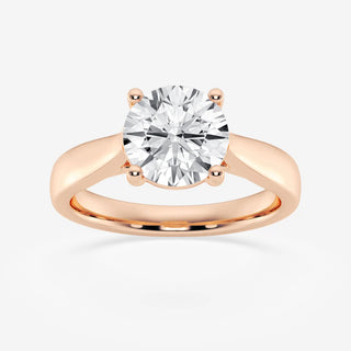 Round Cut Moissanite Diamond Trellis Solitaire Engagement