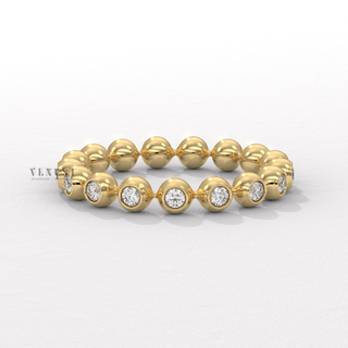round bezel diamond ring