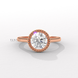 round bezel diamond ring unique