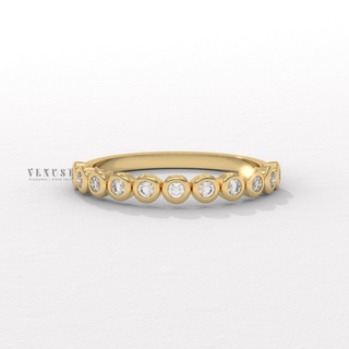 round bezel half eternity band
