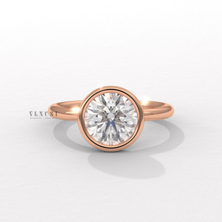 round bezel ring platinum