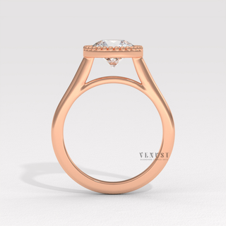 round bezel ring rose gold unique