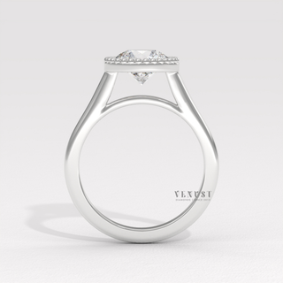 round bezel ring white gold unique