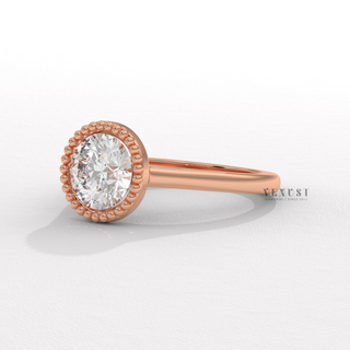 round bezel diamond ring