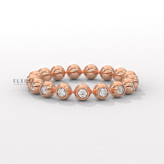 round bezel wedding band