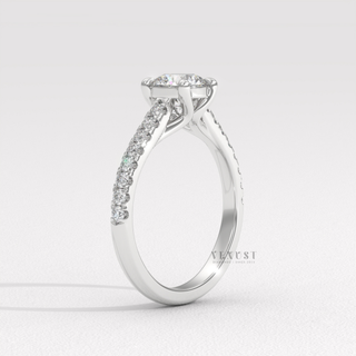 round cathedral engagement ring for women
