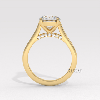 round cathedral setting engagement ring