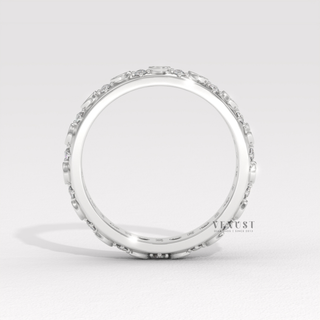 round cluster wedding band for her