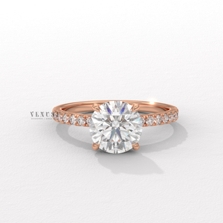 round diamond pavé ring
