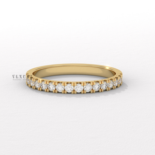 half pave wedding band
diamond half eternity band
round diamond wedding band
pave diamond band