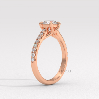 round cut moissanite pave ring
